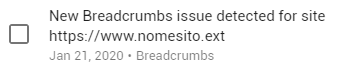 New Breadcrumbs issue detected for site https://www.nomesito.ext